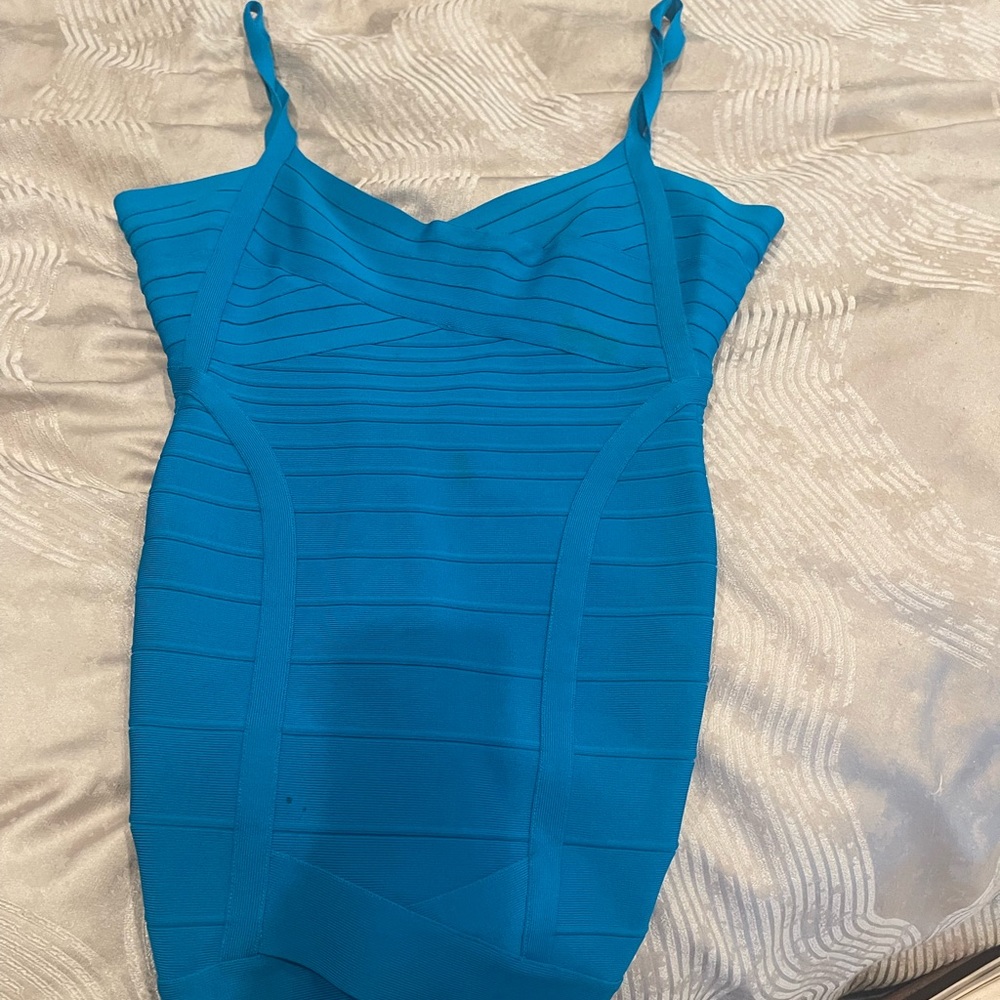 Turquoise Herve Leger dress Medium